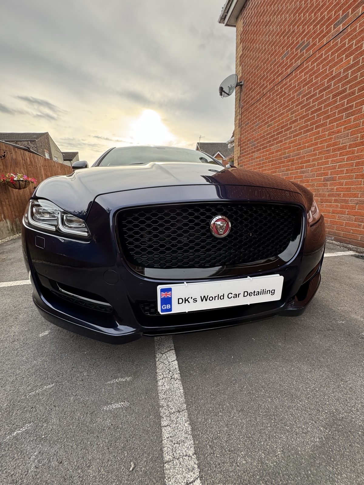 Jaguar XJ front grille and bonnet after detailing in Widnes
